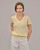 Cashmere Hand Knitted Pullover short Sleeve V neck