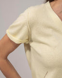 Cashmere Hand Knitted Pullover short Sleeve V neck