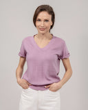 Cashmere Hand Knitted Pullover short Sleeve V neck