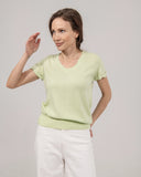 Cashmere Hand Knitted Pullover short Sleeve V neck