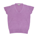 Cashmere Hand Knitted Pullover short Sleeve V neck