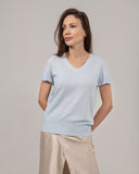 Cashmere Hand Knitted Pullover short Sleeve V neck