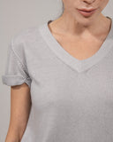 Cashmere Hand Knitted Pullover short Sleeve V neck