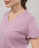 Cashmere Hand Knitted Pullover short Sleeve V neck